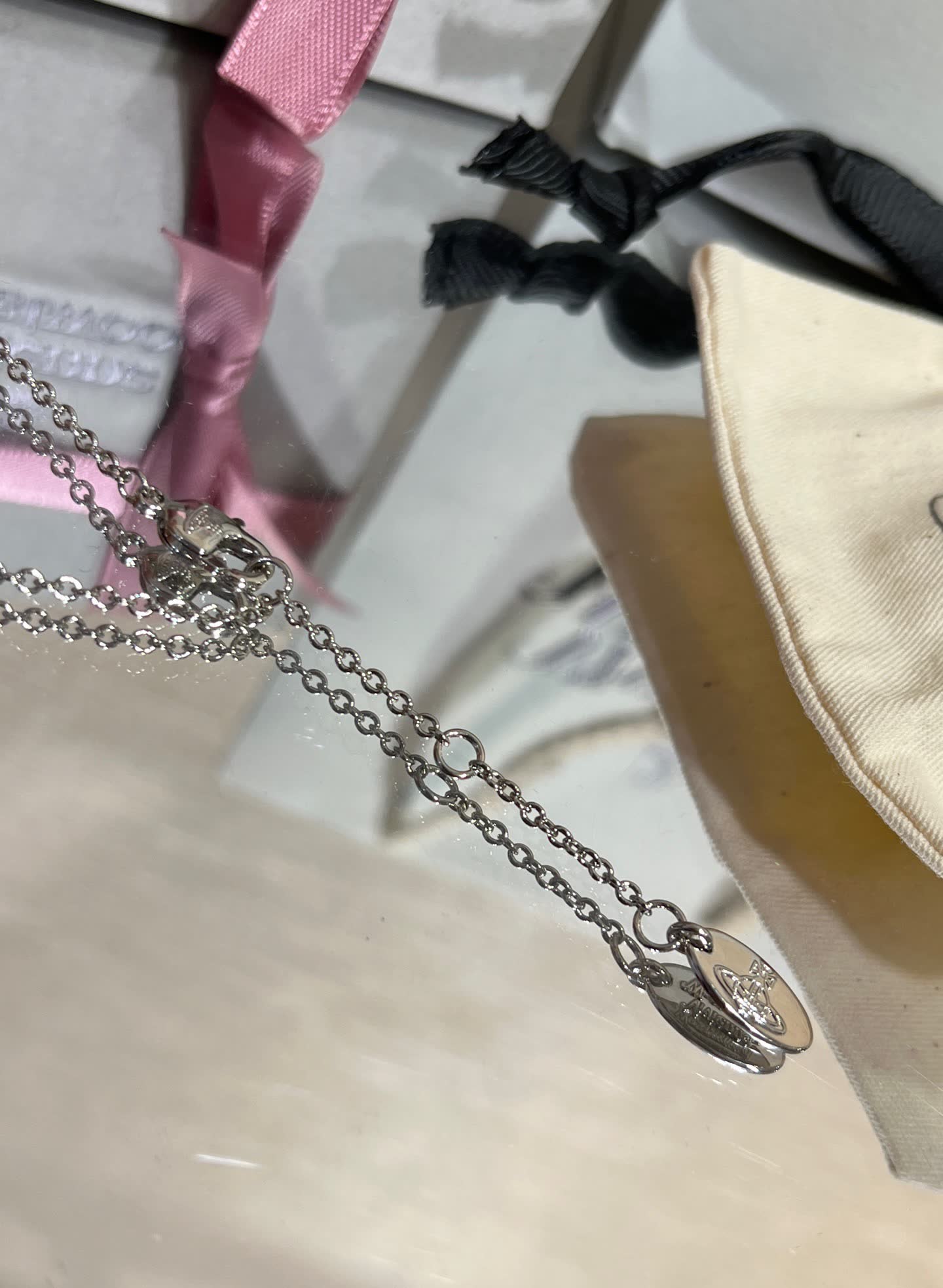 Vivienne Westwood Silver Cloud Pearl Necklace